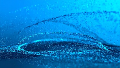 Abstract swirling blue particles