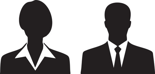 Professional Business Man and Woman Icon Corporate Attire Vector