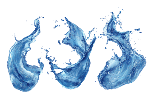 Abstract swirls of fluid, likely water, in shades of deep blue, against a black background.  Dynamic and flowing shapes