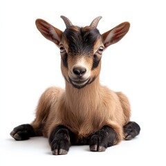 Fototapeta premium Adorable baby goat portrait, studio shot.