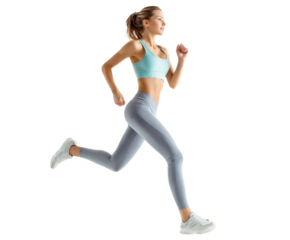 Woman running outdoors during workout