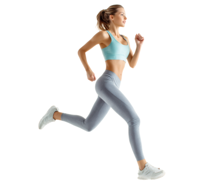 Woman running outdoors during workout
