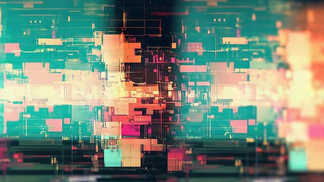 Abstract technology background showing pixel sorting and glitch art effect
