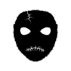 Illustration of a creepy mask, a symbol of fear and anonymity