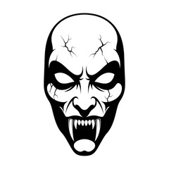 Obraz premium Illustration of a vampire face with fangs, a symbol of horror and bloodlust