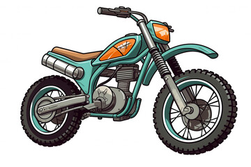 Fototapeta premium Classic Cartoon Motorcycle Illustration – Transparent Background