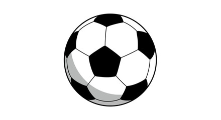 Classic black and white soccer ball on white background