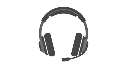 Minimalist headset design with microphone on white background