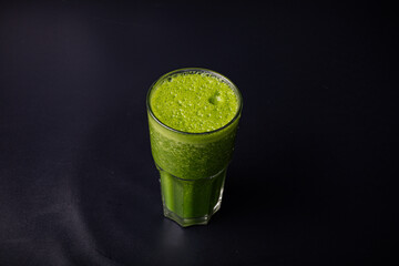 glass of water on black background