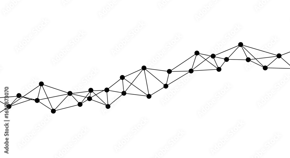Aufkleber minimalist geometric network pattern with connecting dots and lines