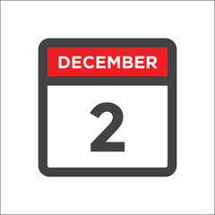 December 2 calendar icon with day of month