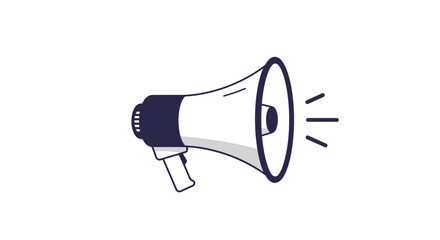 Simple megaphone icon with sound waves on white background