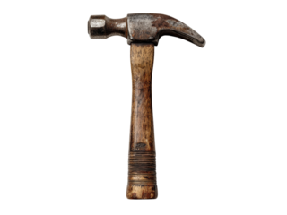 Vintage claw hammer tool isolated on black background, Isolated On white, Png Transparent