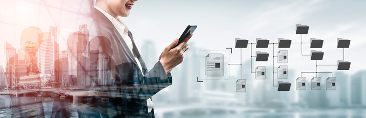 Digital file structure showing folder organization, file hierarchy, and document arrangement. File...