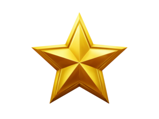 Golden star award achievement success luxury symbol, Isolated On white, Png Transparent