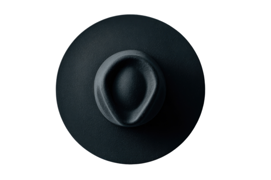 Dark gray fedora, top-down view - Powered by Adobe