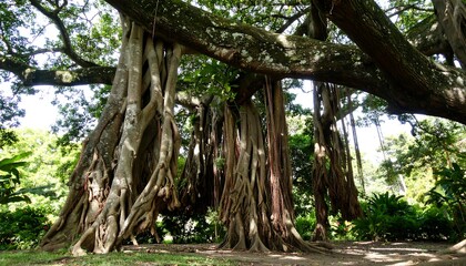 Majestic banyan tree roots