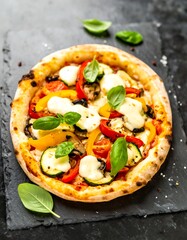 Delicious pizza with vegetables