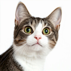 Portrait of a cat  isolated on a white background
