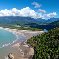 Coastal panorama of a tranquil bay