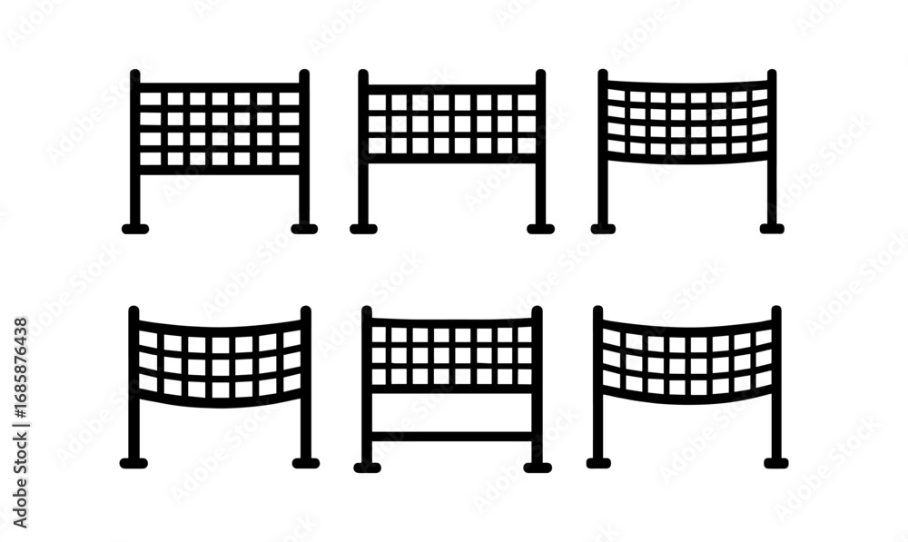 Poster Minimalist set of net icons in various styles: icon collection for versatile design use
