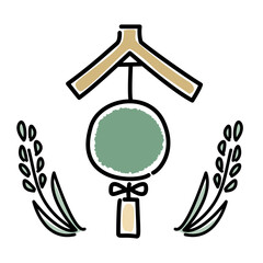 緑色の杉玉のベクターイラスト