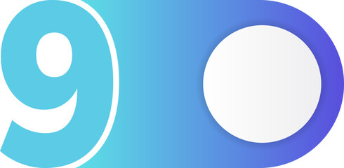 Gradient circular tag with a complete fill featuring a bold number nine.