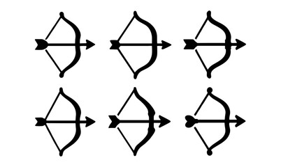 Silhouette archery: collection of six unique bow and arrow designs