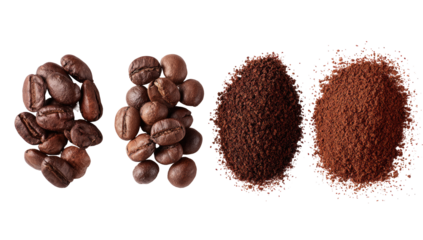 Coffee beans and ground coffee