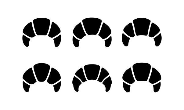 Set of croissant silhouettes with different shapes - Powered by Adobe