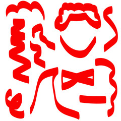 Red ribbon party decorations abstract design element