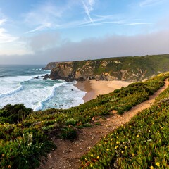 Coastal Path, Rugged Cliffs, Sandy Beach