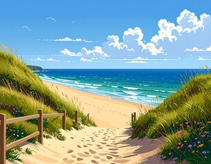 Coastal pathway to beach