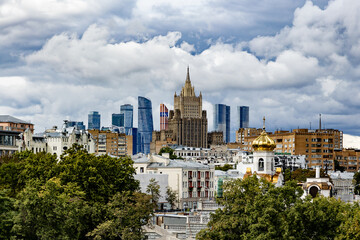 Russia. Moscow. View of the Moscow City business district.