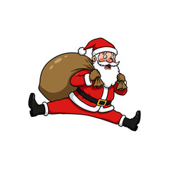 Simple Cute Santa Claus Kids Vector Sticker Characters	