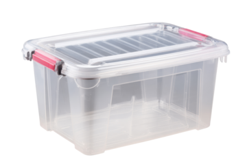 Organizing essentials clear storage bin for home use indoor top view