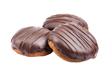 Baking delicious chocolate-dipped cookies at home food photography