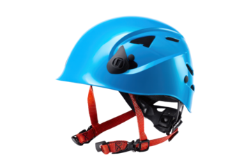 Climbing safety gear outdoor adventure blue helmet close-up