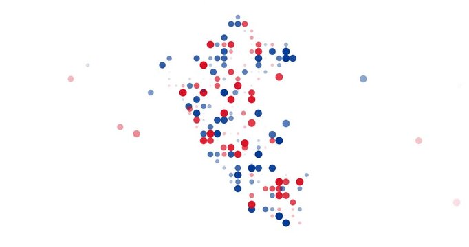 Peru generative outline made of circle streams