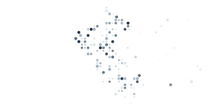 Peru generative outline made of circle streams