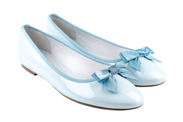 Elegant ballet flats in blue - fashion store product photography