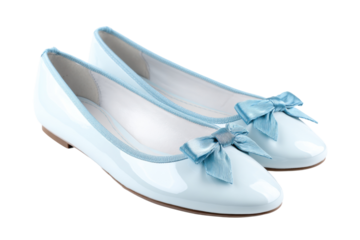 Elegant ballet flats in blue - fashion store product photography