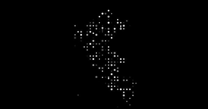 Futuristic Peru silhouette in generative circles