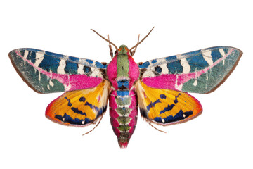 Vibrant moth specimen nature insect photography studio setting