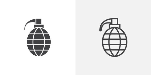 Granade icon set for ui designs on white background