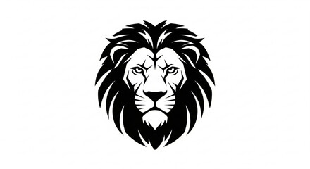 Obraz premium Lion head logo design black and white vector