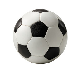 Soccer ball, black and white, hexagonal panels