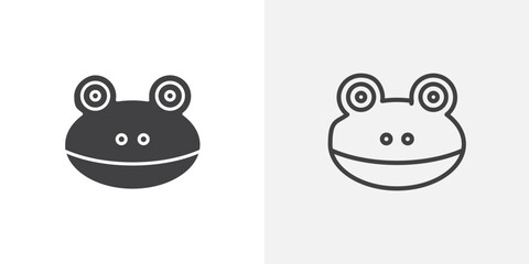 Frog icon set for ui designs on white background