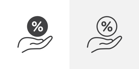 Commission icon set for ui designs on white background