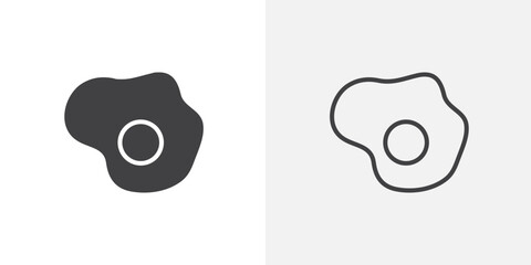 Fried egg icon set for ui designs on white background
